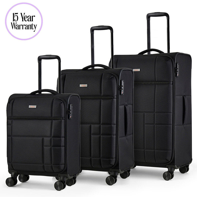 Rock Tokyo Softshell Suitcase 3pc Set in 3 Colours
