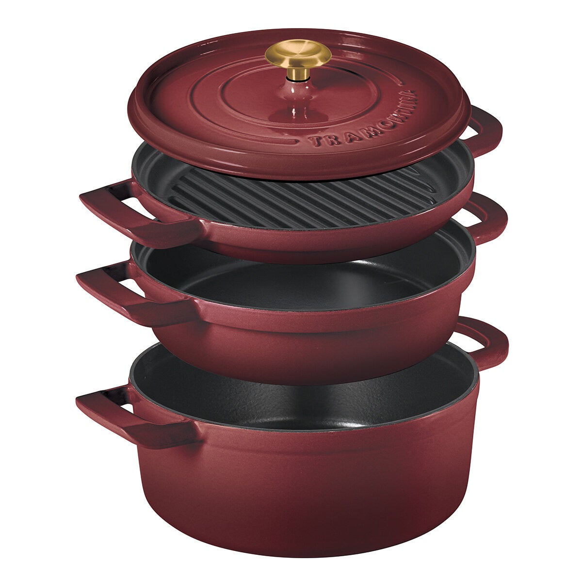 Tramontina Nested Cast Iron Set, 4 Piece in 2 Colour Sets