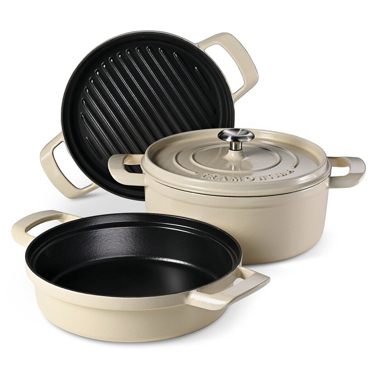 Tramontina Nested Cast Iron Set, 4 Piece in 2 Colour Sets