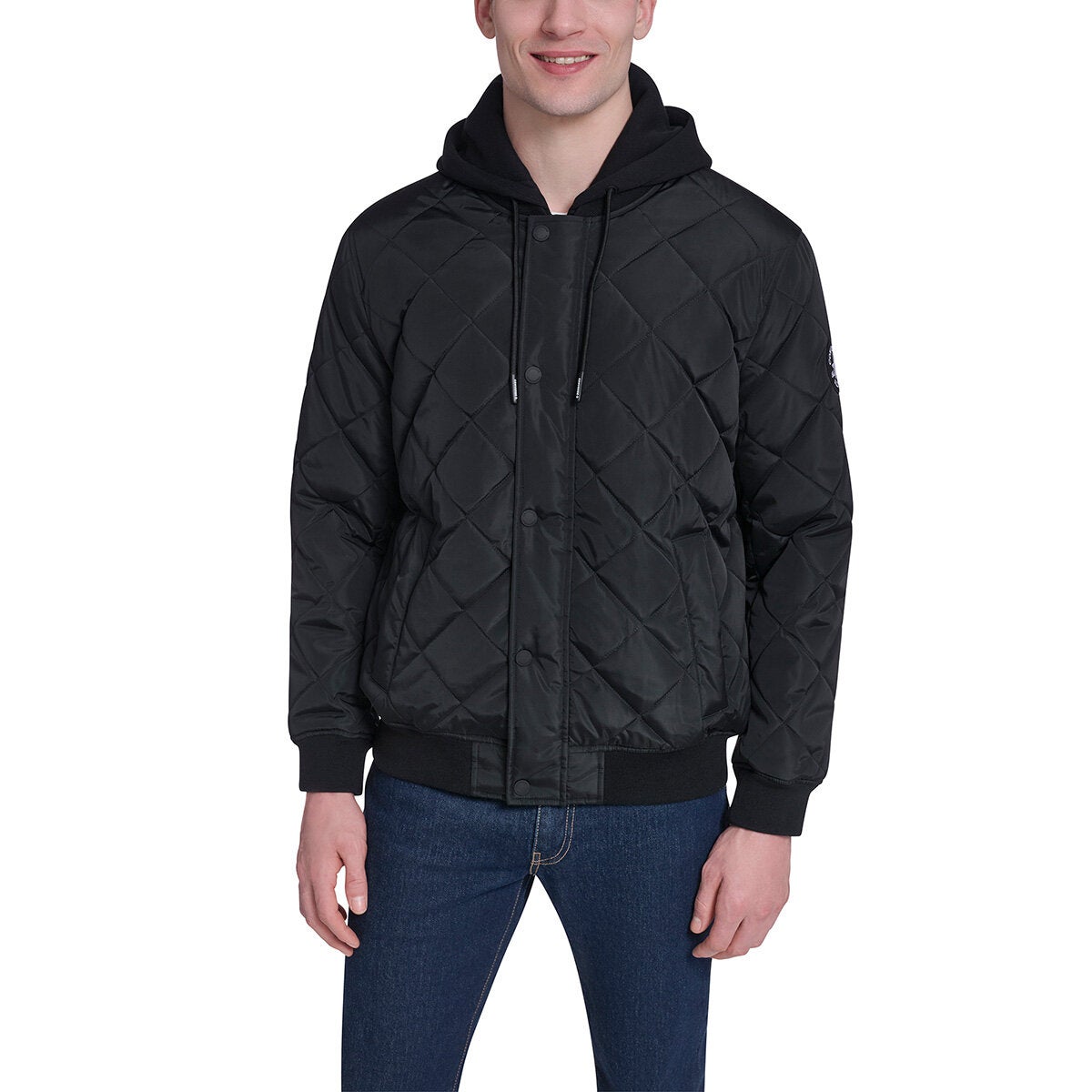 Converse Men's Hooded Bomber Jacket - Black