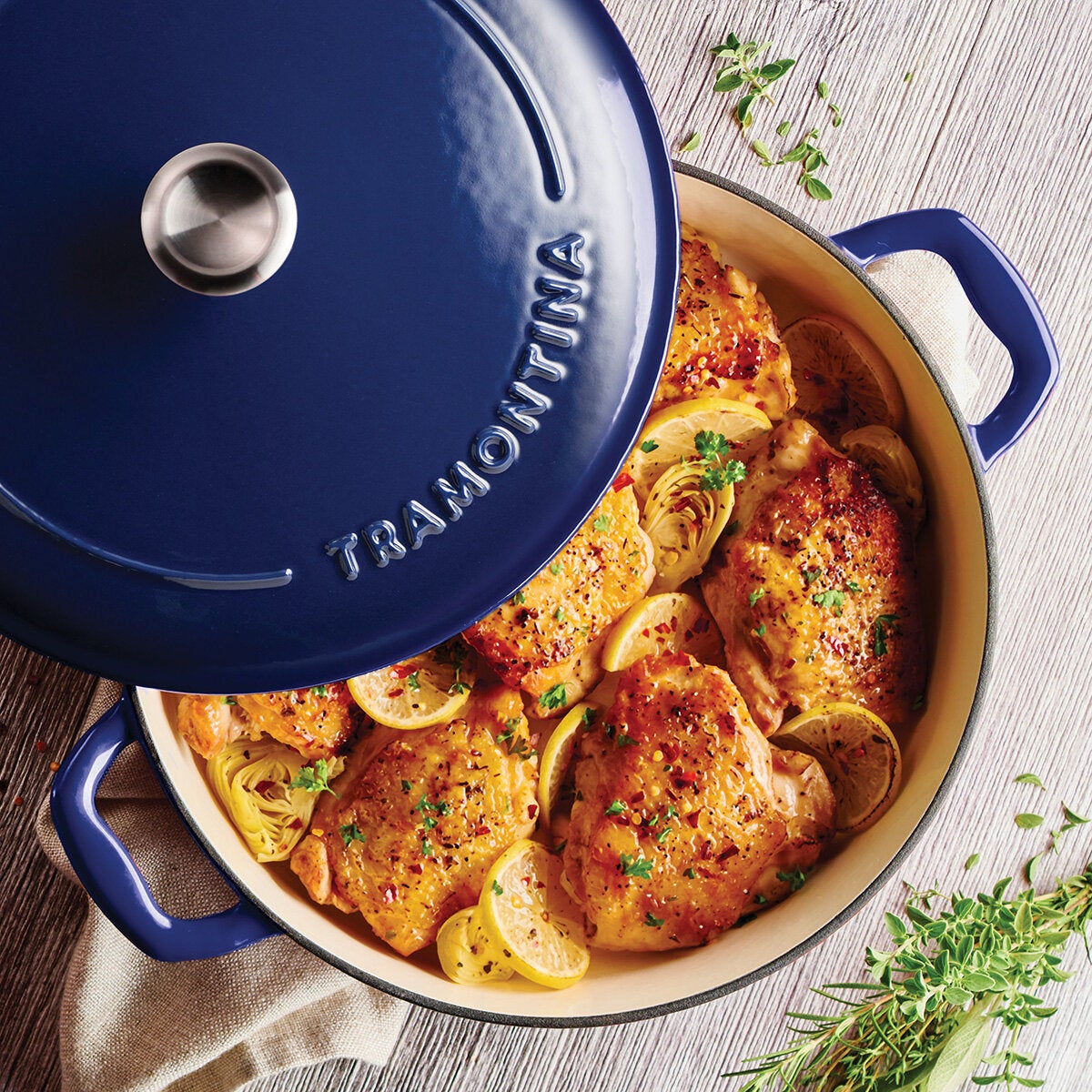 Tramontina Enamel Cast Iron Shallow Casserole Dish, 30cm / 3.8L in 2 Colours