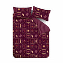 Catherine Lansfield Plum Enchanted Witchcraft Duvet Cover Set In 3 Sizes
