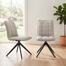 Indus Valley Skylar Taupe Faux Leather Dining Chair, 2 Pack