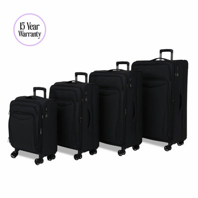 Rock Vitality Softside Suitcase 4 Piece Set in 4 Colours