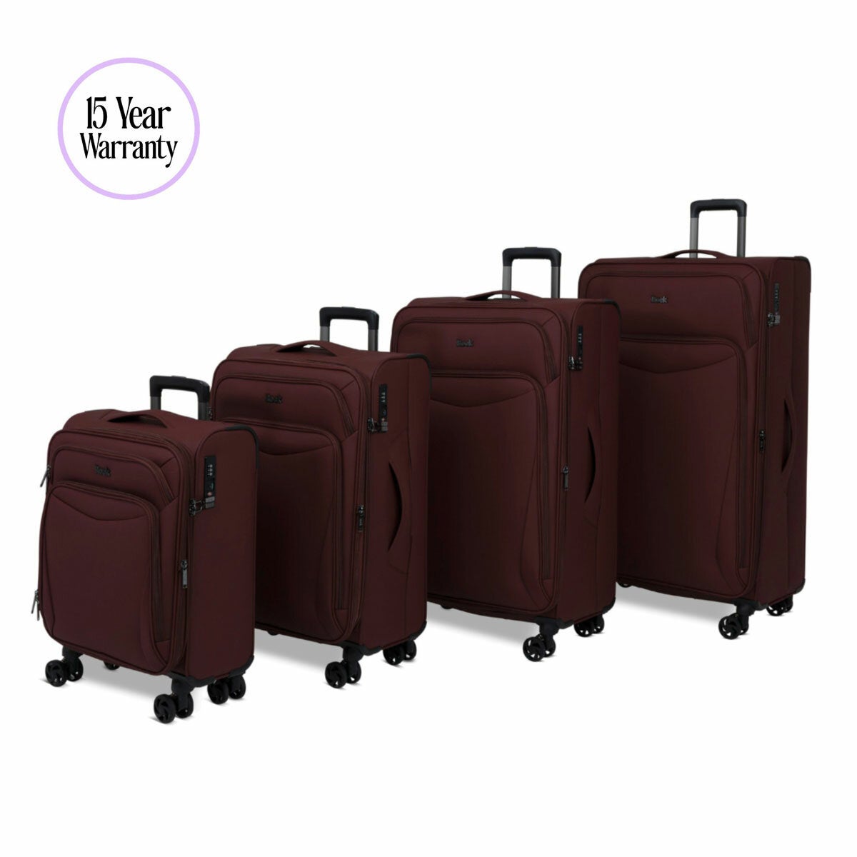 Rock Vitality Softside Suitcase 4 Piece Set in 4 Colours