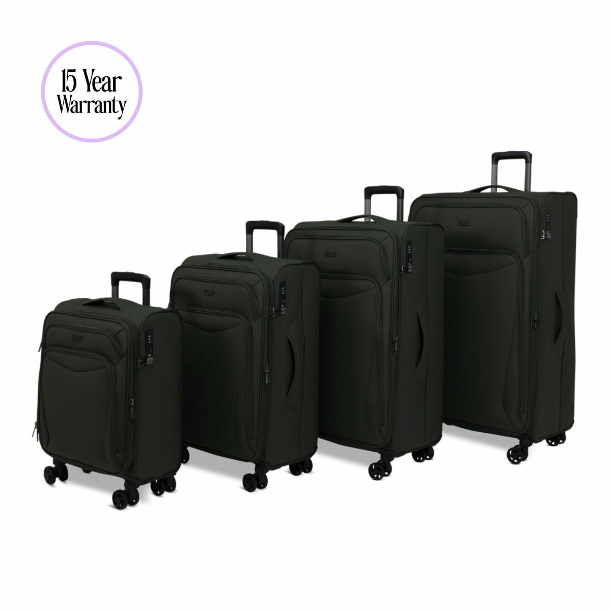 Rock Vitality Softside Suitcase 4 Piece Set in 4 Colours