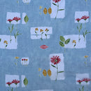 Voile Fabric Floral Flowers Kitchen Net Curtain Dress Material 150cm, Blue