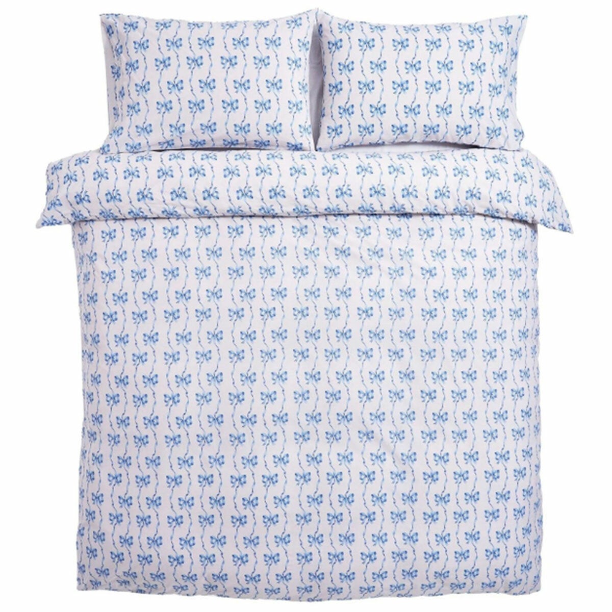 Cath Kidston Blue Ribbons And Bows Reversible Cotton Duvet Cover Set In 4 Sizes