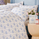 Cath Kidston Blue Ribbons And Bows Reversible Cotton Duvet Cover Set In 4 Sizes