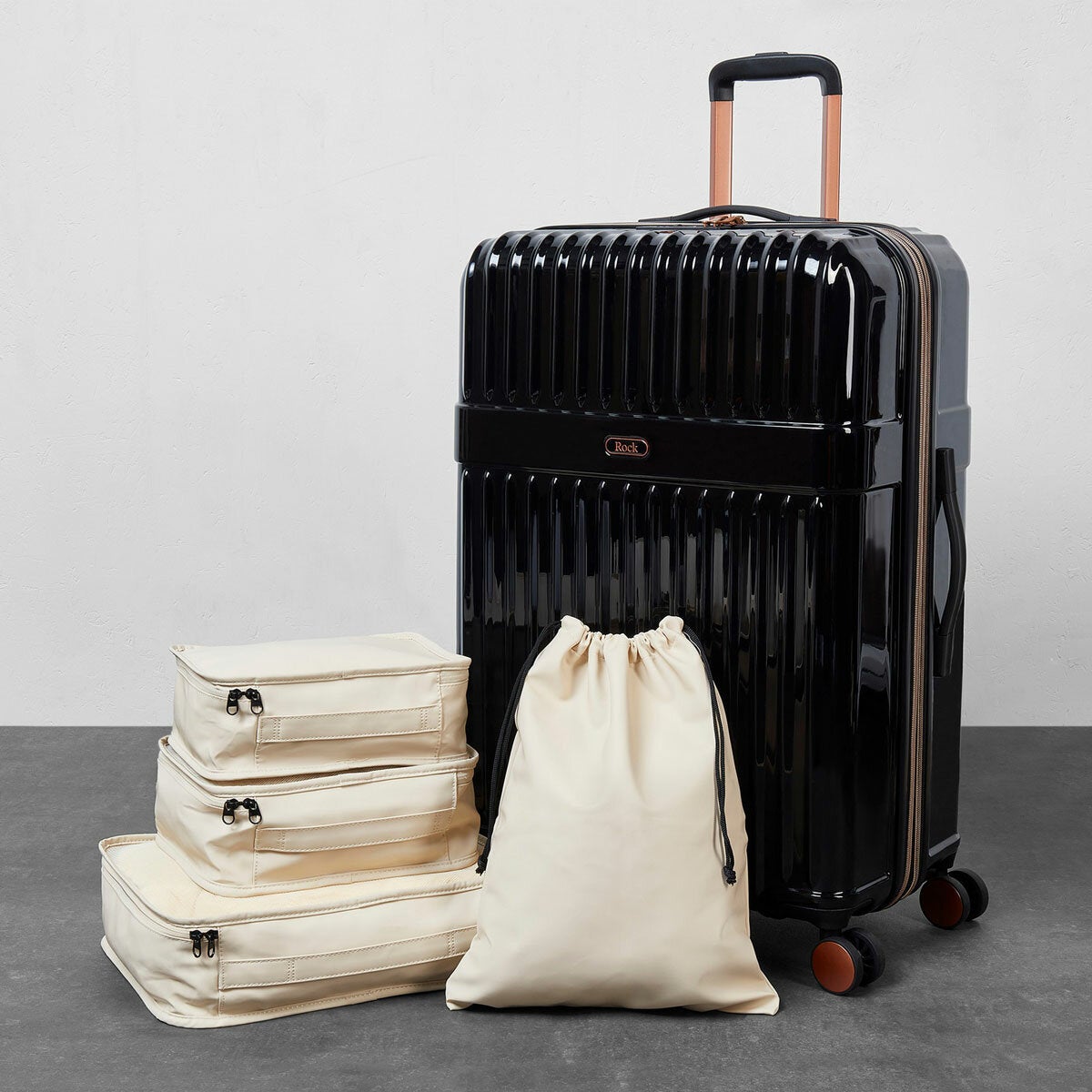 Rock Set of 4 Packing Cubes in 3 Colours - Beige