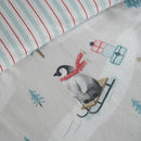 Catherine Lansfield Brushed Cotton Christmas Penguins Reversible Duvet Cover Set