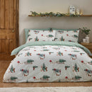 Catherine Lansfield Brushed Cotton Christmas Dogs Reversible Duvet Cover Set In 