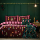 Catherine Lansfield Christmas Nutcracker Stripe Reversible Duvet Cover Set In 3 