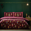 Catherine Lansfield Christmas Nutcracker Stripe Reversible Duvet Cover Set In 3 