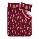 Catherine Lansfield Christmas Nutcracker Stripe Reversible Duvet Cover Set In 3 