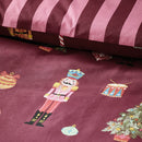 Catherine Lansfield Christmas Nutcracker Stripe Reversible Duvet Cover Set In 3 