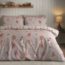 Catherine Lansfield Christmas Gingerbread Stripe Reversible Duvet Cover Set In 3