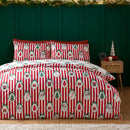 Catherine Lansfield Christmas Vintage Stripe Reversible Duvet Cover Set In 3 Siz