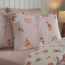 Catherine Lansfield Christmas Gingerbread Stripe Reversible Duvet Cover Set In 3