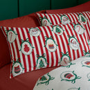 Catherine Lansfield Christmas Vintage Stripe Reversible Duvet Cover Set In 3 Siz