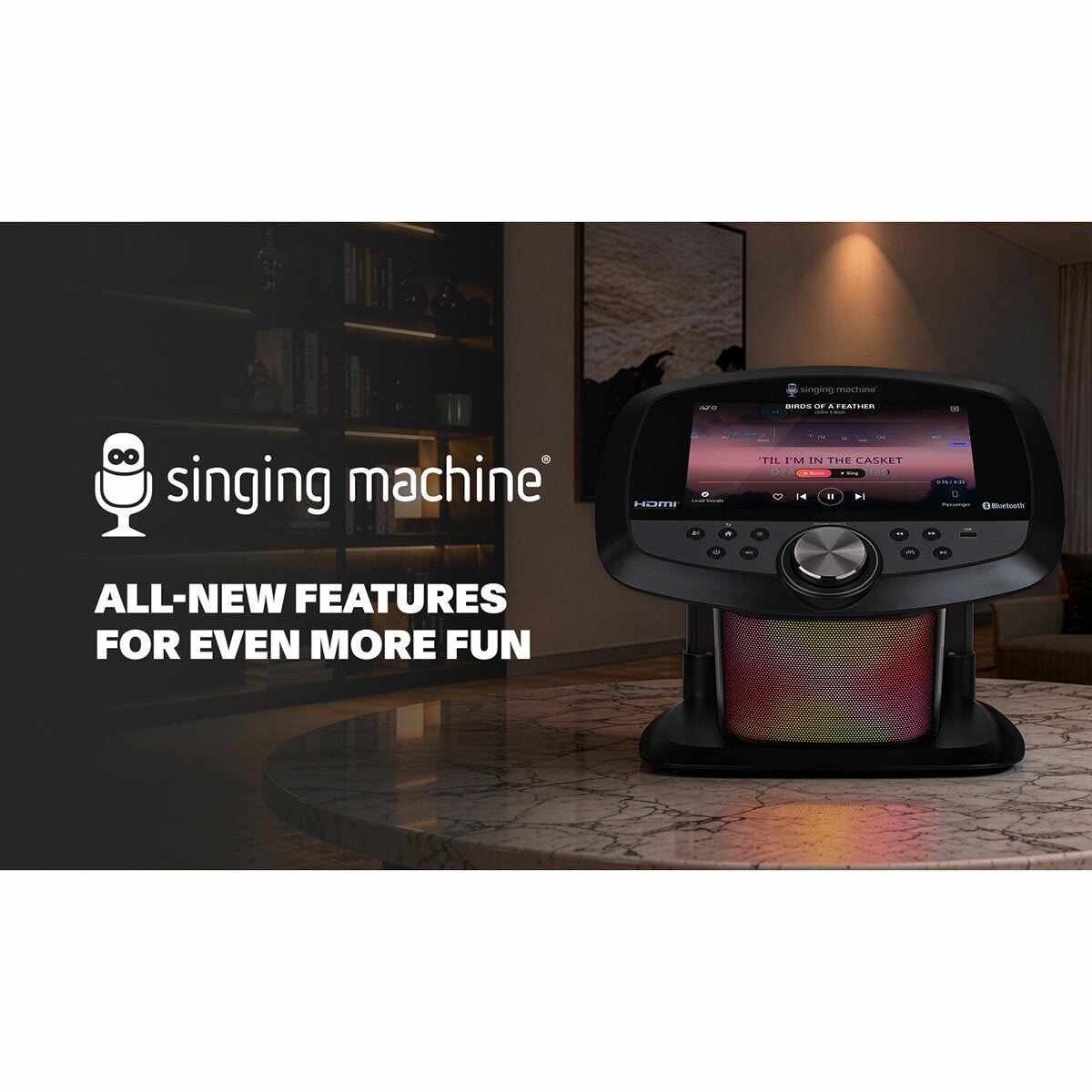 Singing Machine ISM9025, Portable Karaoke with Wi-Fi