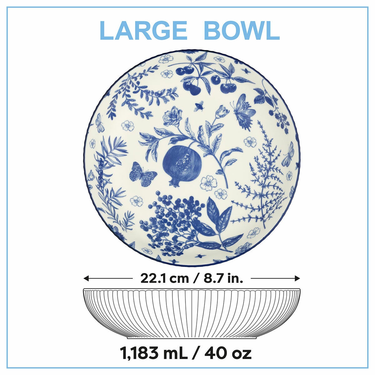 Signature Housewares Botanical Bowl Set, 8 Piece