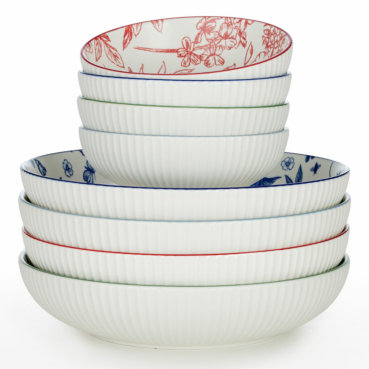 Signature Housewares Botanical Bowl Set, 8 Piece