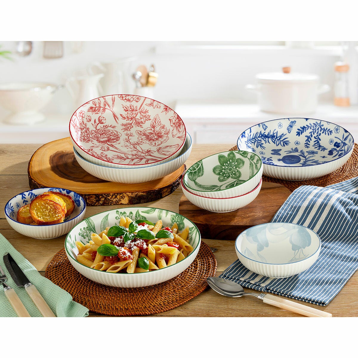 Signature Housewares Botanical Bowl Set, 8 Piece