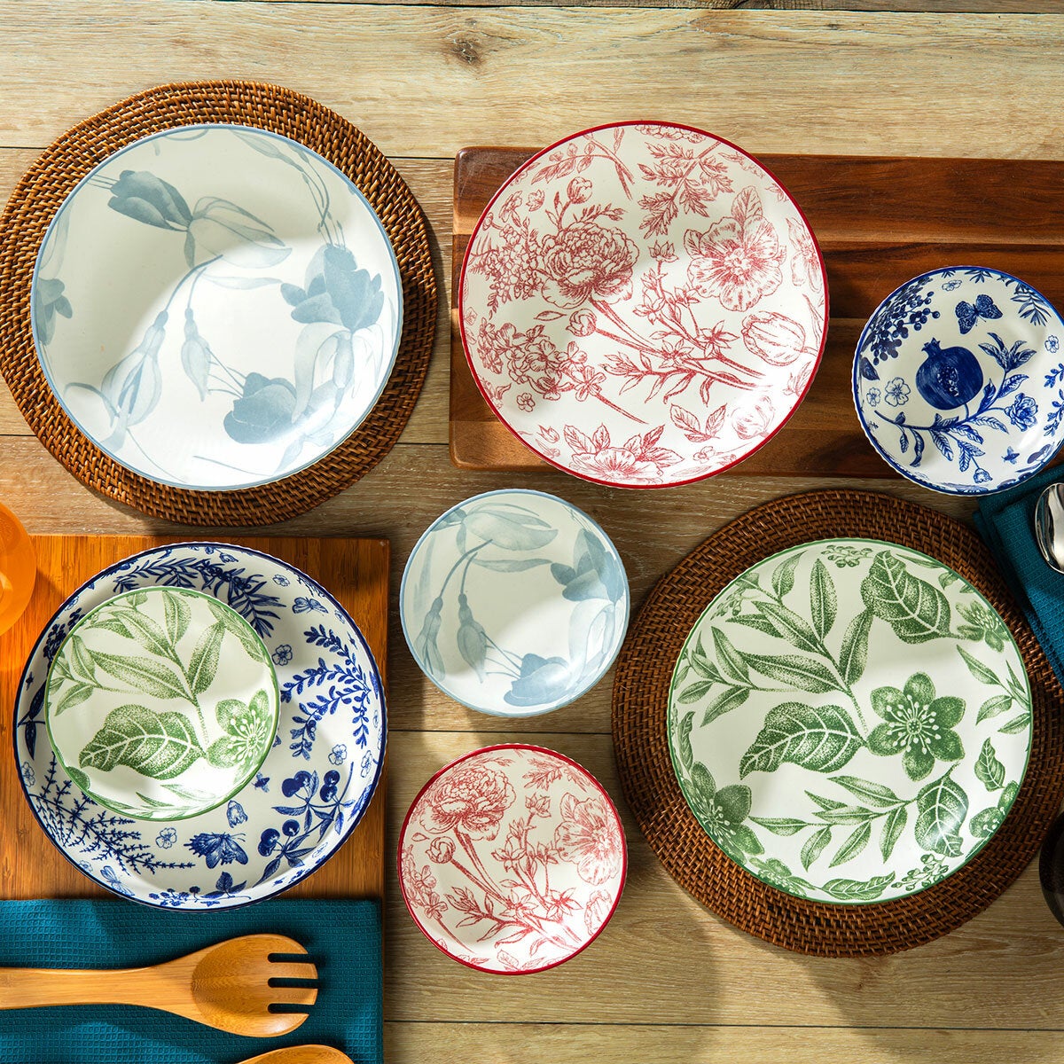 Signature Housewares Botanical Bowl Set, 8 Piece
