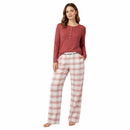 Hunter Women's Plaid Trouser & Waffle Top Pyjama Set