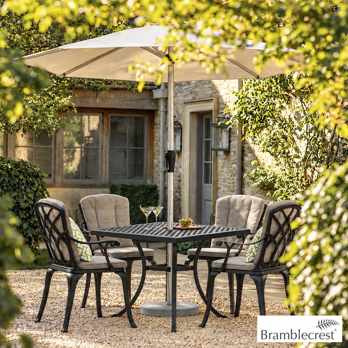 Bramblecrest Milan 5 Piece Dining Set in Black