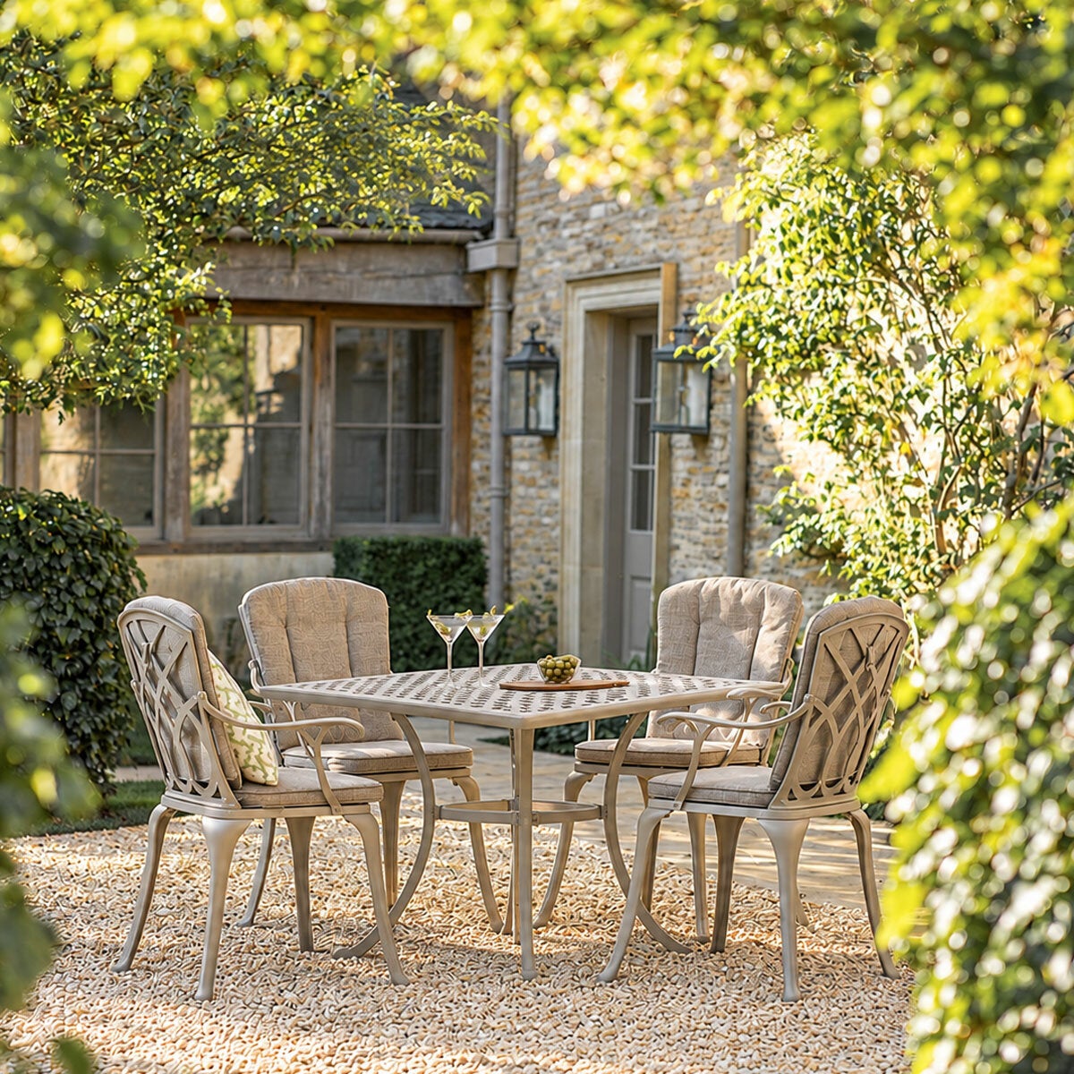 Bramblecrest Milan 5 Piece Dining Set in Stone