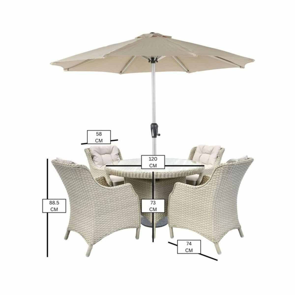 Bramblecrest Woodchester 5 Piece Patio Dining Set