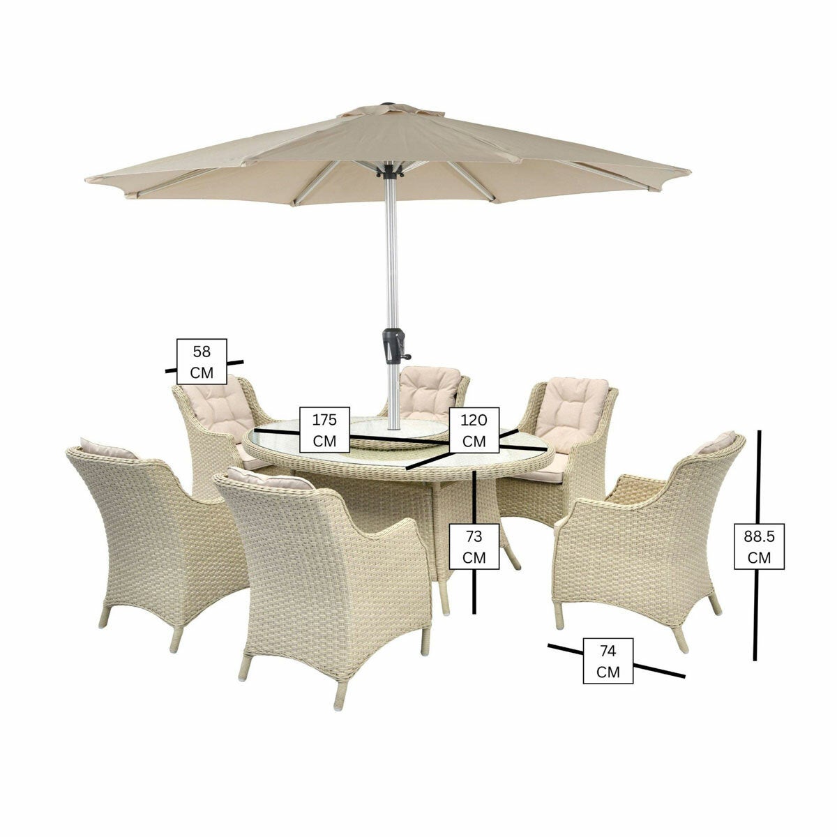 Bramblecrest Woodchester 7 Piece Dining Set