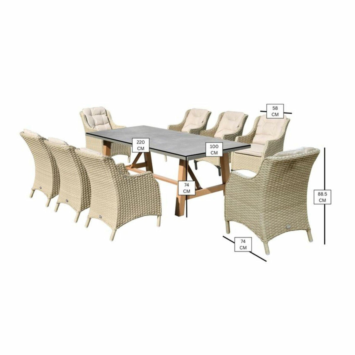Bramblecrest Woodchester 9 Piece Dining Set