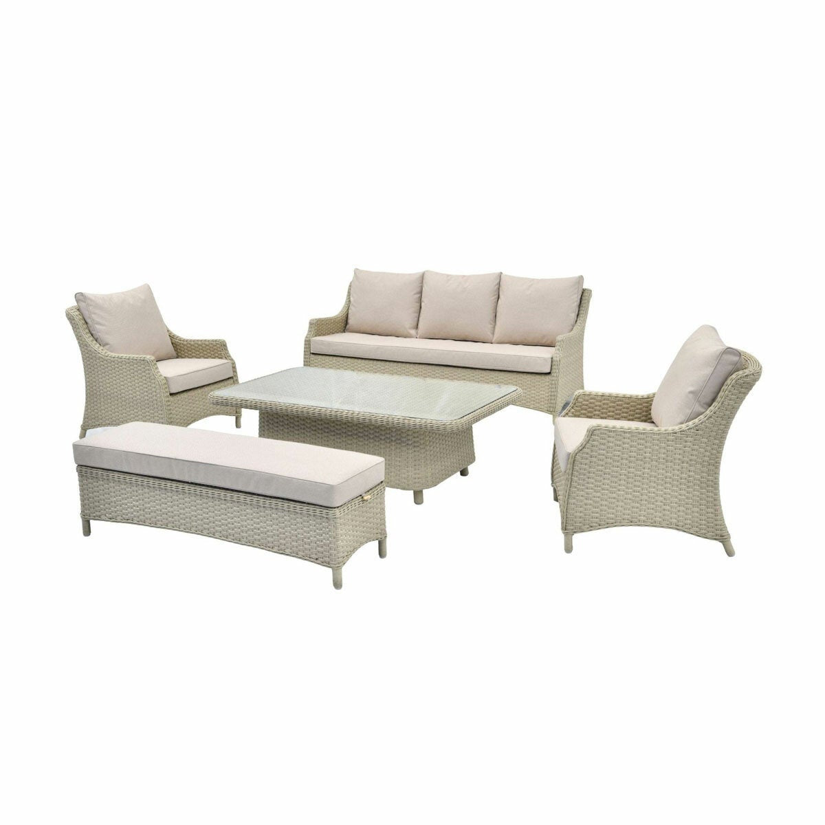 Bramblecrest Woodchester 5 Piece Patio Set with Adjustable Table