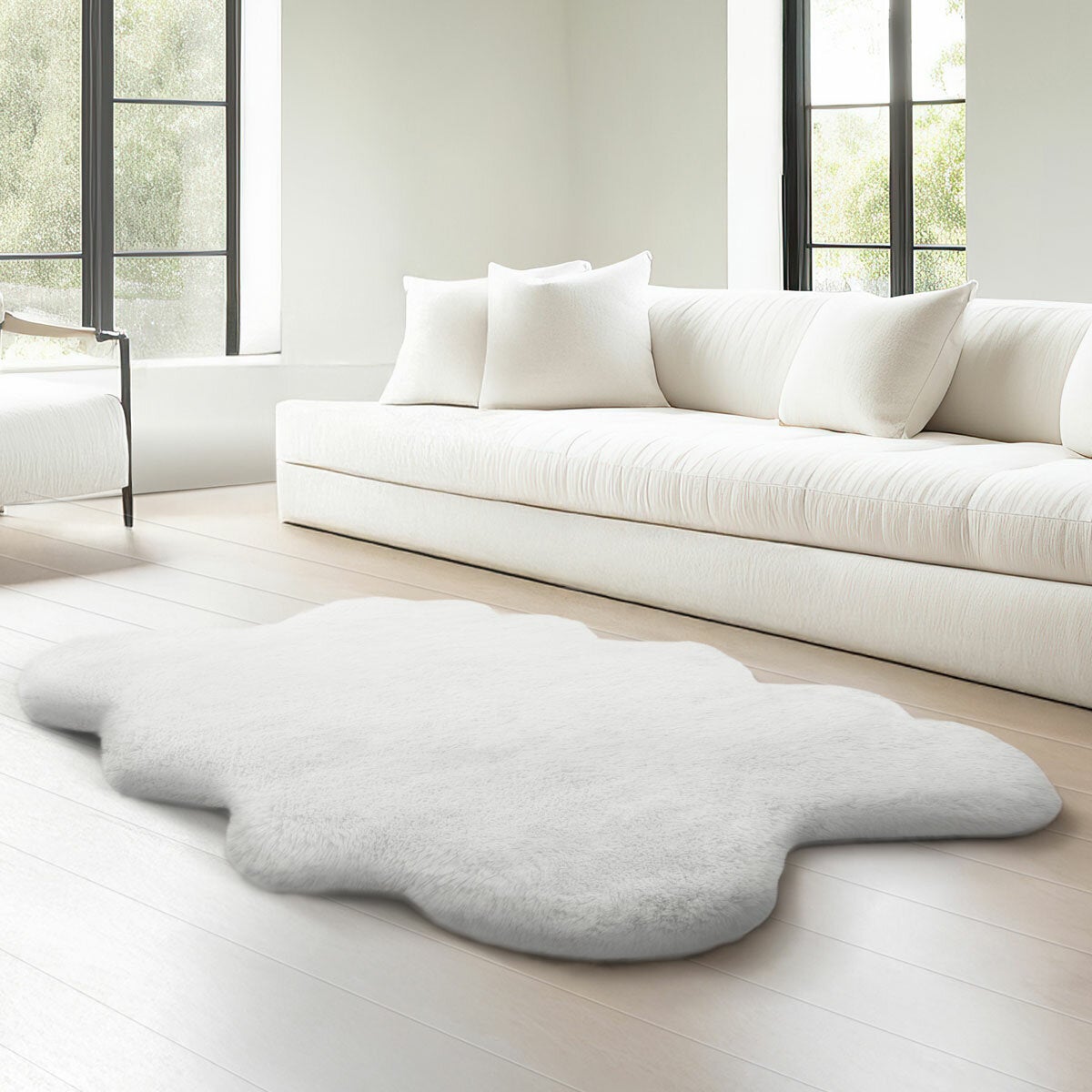 Mon Chateau Faux Fur Quad Rug In 3 Colours, 180 x 110 cm
