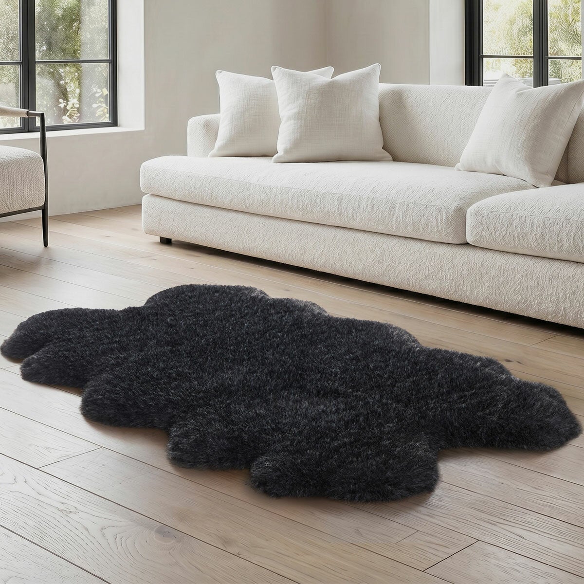 Mon Chateau Faux Fur Quad Rug In 3 Colours, 180 x 110 cm