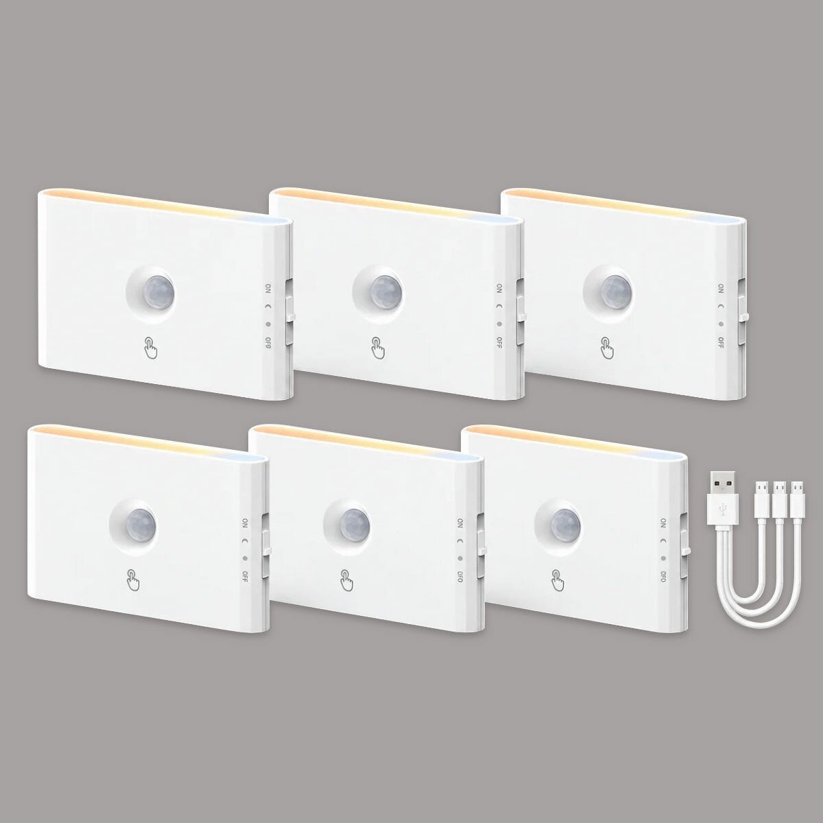 Luminus LED Linkable Magnetic Lights with Motion Sensor - 6 Pack