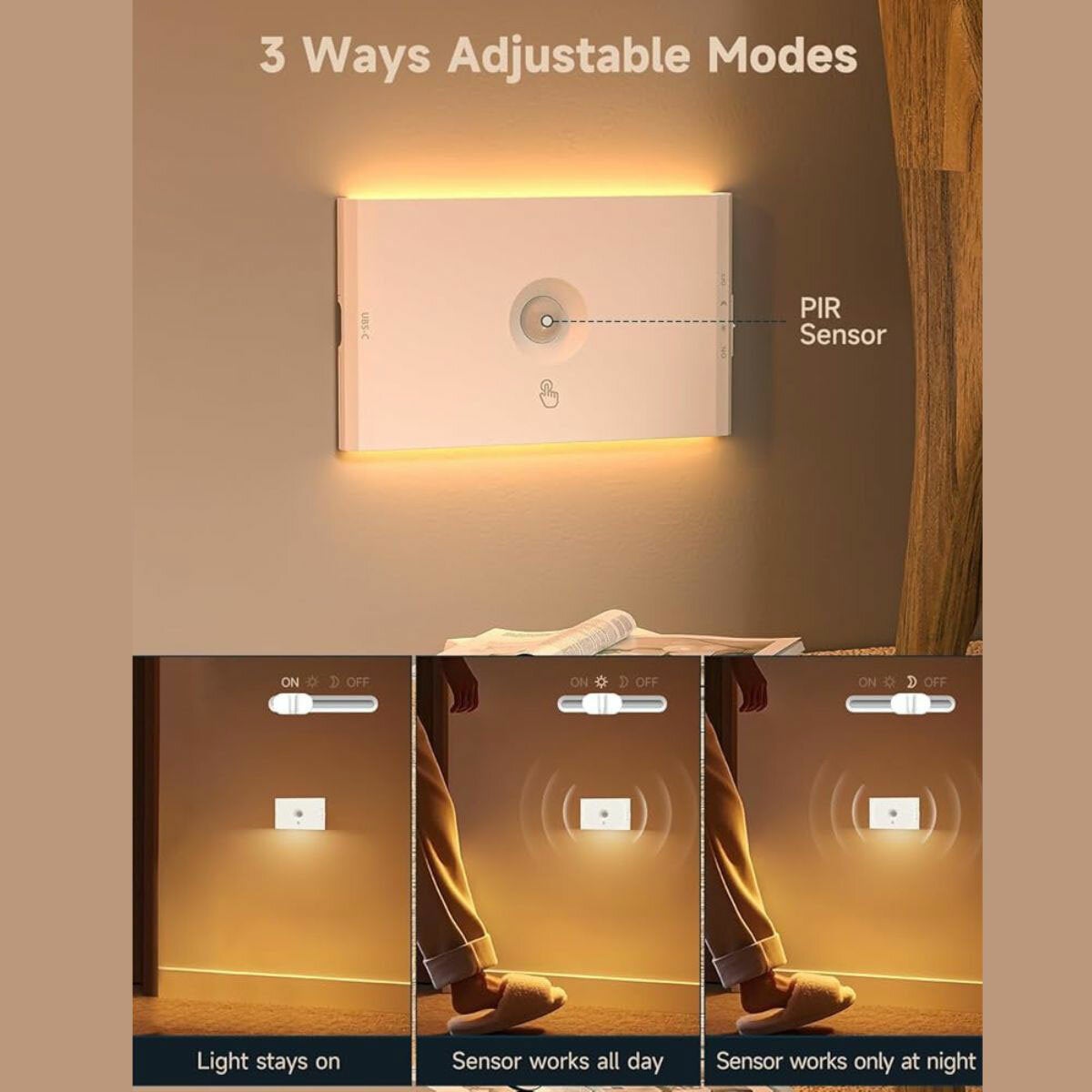 Luminus LED Linkable Magnetic Lights with Motion Sensor - 6 Pack