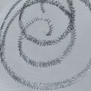 White Voile Fabric Embroidered Silver Circles Curtain Draping 60"