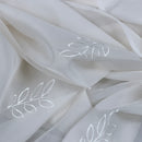 Cream Net Curtain Voile Embroidery Voile Fabric Dress Window Draping 150cm Wide