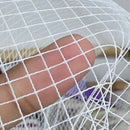 20m Bird Cage Fascinator Stiff Dress Net Tulle Fabric, White