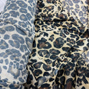 Power Mesh Lycra Net Stretch Fabric, Per Metre - Leopard Spots Print - Nude Gold