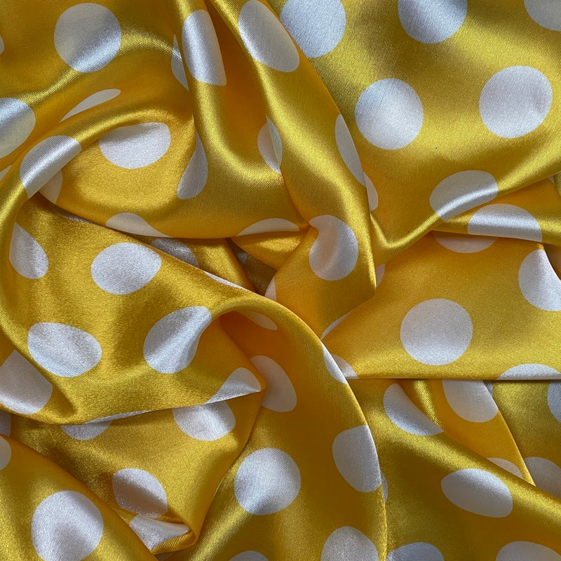 Mickey Mouse Polka Dot Satin Dress Fabric