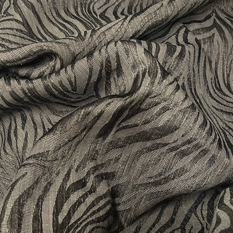 Safari Streak Upholstery Curtain Brocade Fabric 140cm, Brown