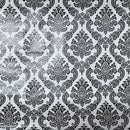 Meterware PVC Damast Schwarz, Weiß