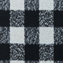 Schwarzer Tweed-Wollmischstoff mit Hahnentrittmuster, Blau