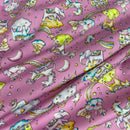 20m Unicorn & Elephants In Clouds Rose & Hubble Cotton Poplin Fabric 45", Pink