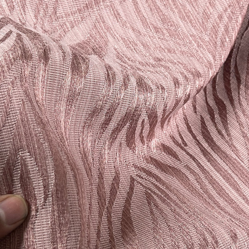 Safari Streak Upholstery Curtain Brocade Fabric 140cm, Dusky Pink